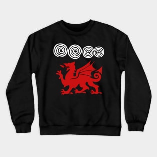 Welsh Dragon Spiral Rock Art Crewneck Sweatshirt